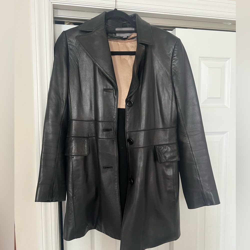 Ann Taylor Black Leather Jacket - Picture 3 of 6